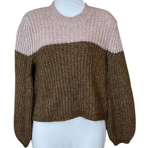 La Ligne Sundae Long Balloon Sleeve Color Block Alpaca Blend Sweater S